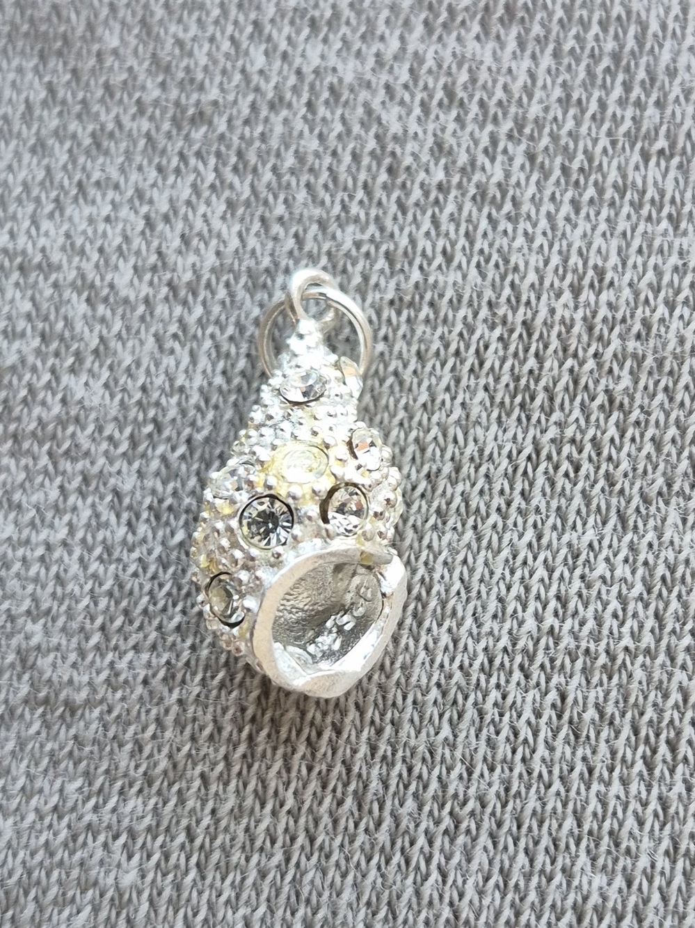 Sterling Silver Crystal Pavé Charm Pendant - Women Jewelry